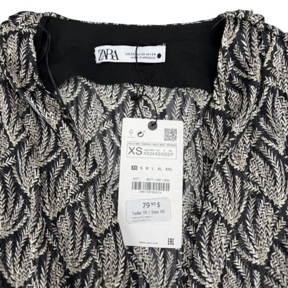 NWT ZARA Lightweight Knot Metallic Mini Dress Sz XS - Picture 8 of 9